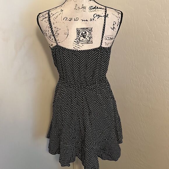 Express Black White Ruffle Polka-A-Dot Dress Summer Spring Feminine Party Event - Picture 3 of 10